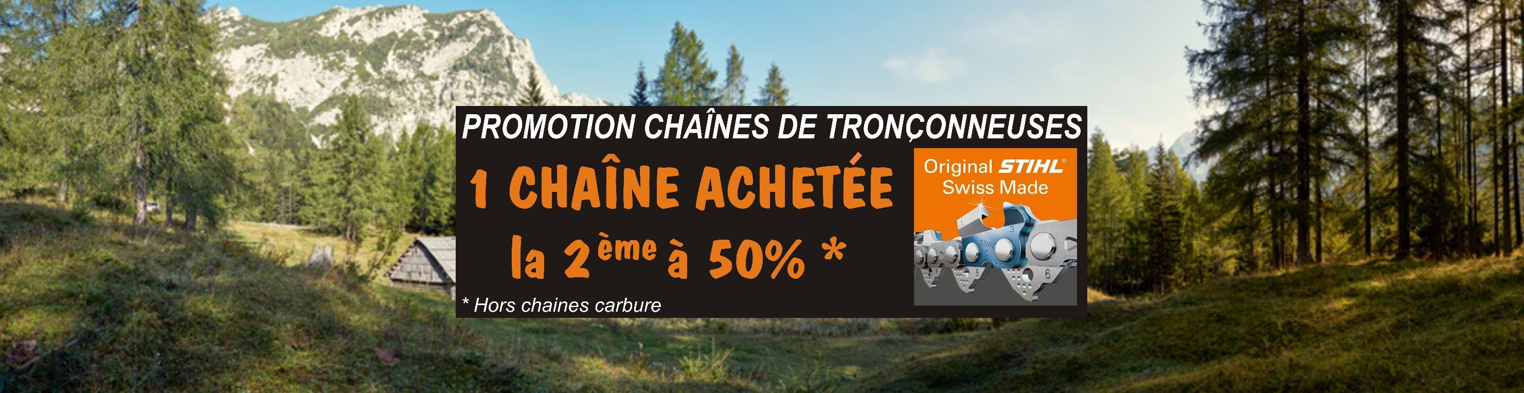 1 chaine achetée = 1 à 50% 